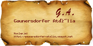 Gaunersdorfer Atália névjegykártya